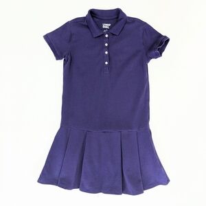 Girls Lands' End School Uniform Deep Purple Polo Dress